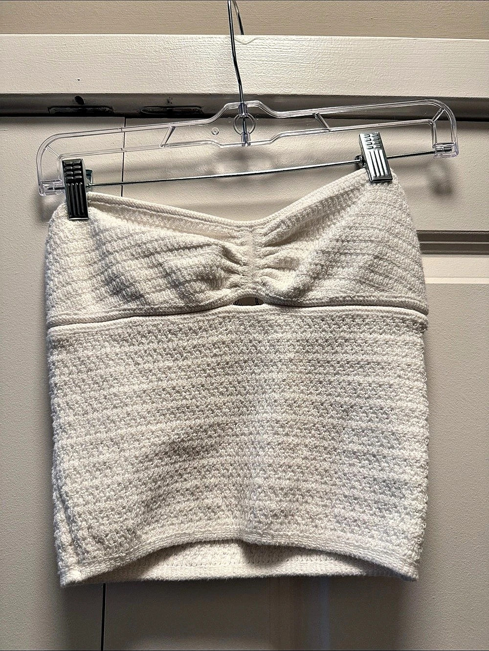 Strapless Crochet Top Crop Top White